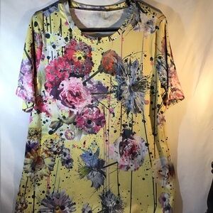 Floral Print Yellow Women's Top